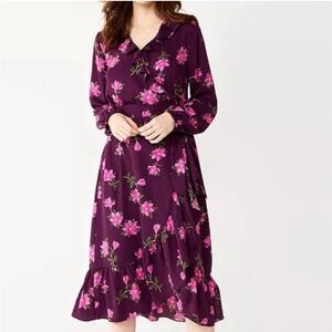 Draper James RSVP long sleeve ruffle midi dress